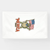 Patriottische Schildpad 'Merica Vintage Vector Spandoek (Horizontaal)