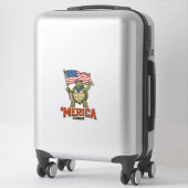 Patriottische Schildpad 'Merica Vintage Vector Sticker (Koffer)