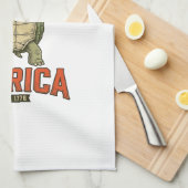 Patriottische Schildpad 'Merica Vintage Vector Theedoek (Quarter Fold)