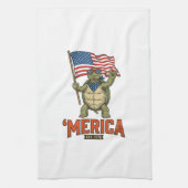 Patriottische Schildpad 'Merica Vintage Vector Theedoek (Verticaal)