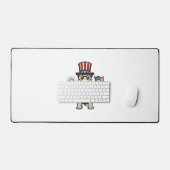 Patriottische Schildpad Vintage Gravure Grafisch v Bureaumat (Keyboard & Muis)
