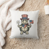 Patriottische Schildpad Vintage Gravure Grafisch v Kussen (Deken)