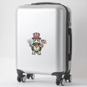 Patriottische Schildpad Vintage Gravure Grafisch v Sticker (Koffer)