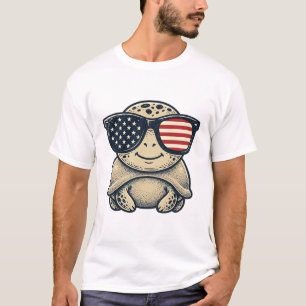 Patriottische Schildpad Vintage Zonnebril Vector D T-shirt