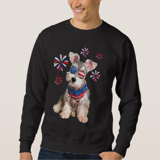 patriottische schnauzer Dog amerikaanse vlag 4e va Trui