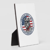 Patriottische Schnauzer Hond Vintage Fotoplaat (Zijkant)