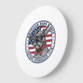 Patriottische Schnauzer Hond Vintage Grote Klok (Hoek)