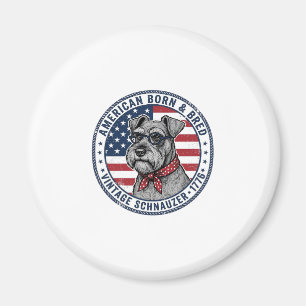 Patriottische Schnauzer Hond Vintage Magneet