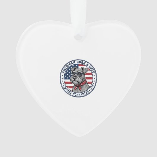 Patriottische Schnauzer Hond Vintage Ornament (voorkant)