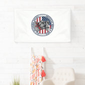 Patriottische Schnauzer Hond Vintage Spandoek (Insitu)