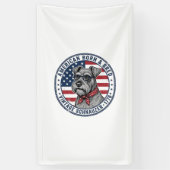 Patriottische Schnauzer Hond Vintage Spandoek (Verticaal)