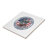 Patriottische Schnauzer Hond Vintage Tegeltje (Zijkant)
