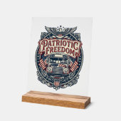 Patriottische schoolbuschauffeur acryl bord (Hoek)