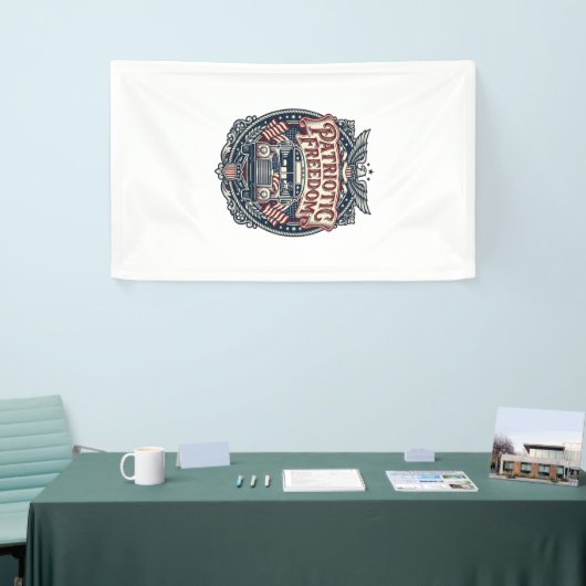 Patriottische schoolbuschauffeur spandoek (Beurs)