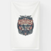Patriottische schoolbuschauffeur spandoek (Verticaal)