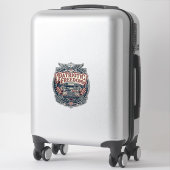 Patriottische schoolbuschauffeur sticker (Koffer)