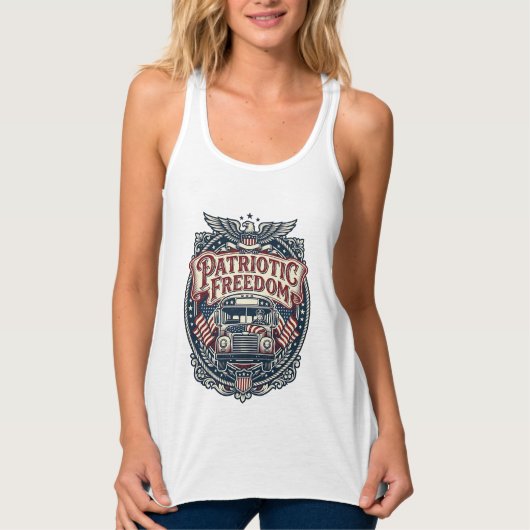 Patriottische schoolbuschauffeur tanktop (Voorkant)