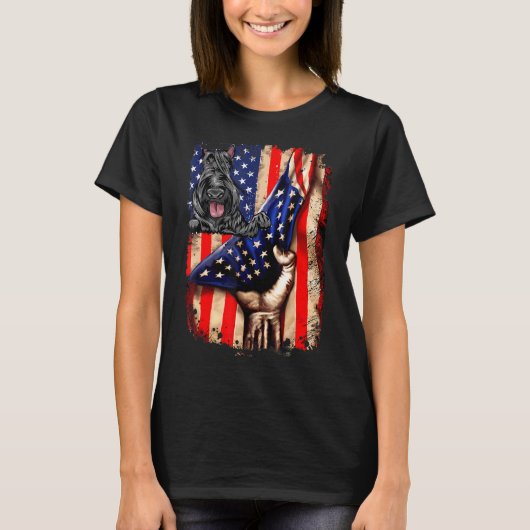 Patriottische Schotse Terrier American Flag Dog T-shirt (Voorkant)