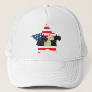 Patriottische Schotse Terriërs op Ster Trucker Pet