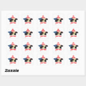 Patriottische Schotse Terriërs op Ster Vierkante Sticker (Vel)