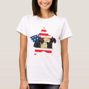 Patriottische Schotse Terriers T-shirt