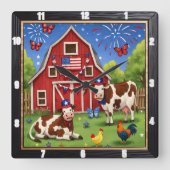Patriottische schuur Boerderij vuurwerk Vierkante Klok (Voorkant)