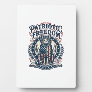 Patriottische Schuurkat Vector Grafische T-shirt_1 Fotoplaat