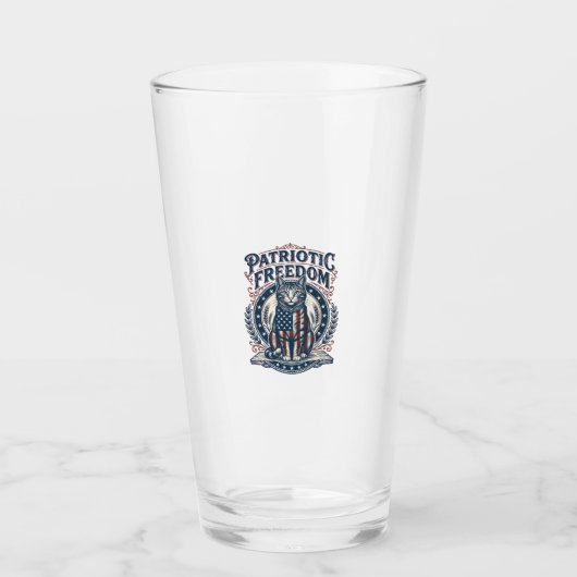 Patriottische Schuurkat Vector Grafische T-shirt_1 Glas (Voorkant)