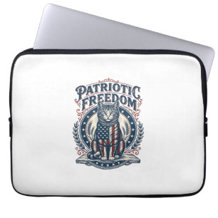 Patriottische Schuurkat Vector Grafische T-shirt_1 Laptop Sleeve