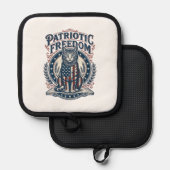 Patriottische Schuurkat Vector Grafische T-shirt_1 Pannenlap (Voorkant / Achterkant)