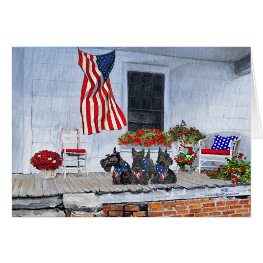 Patriottische Scotties wachten op de Big Parade (Voorkant Horizontaal)