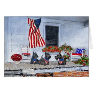 Patriottische Scotties wachten op de Big Parade