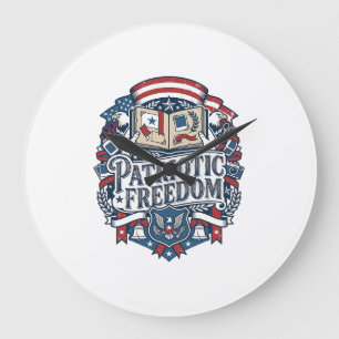 Patriottische Scrapbooker Vector Grafische T-shirt Grote Klok