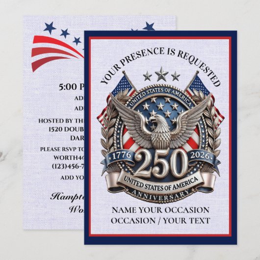Patriottische Semiquincentennial Kaart (Voorkant / Achterkant)