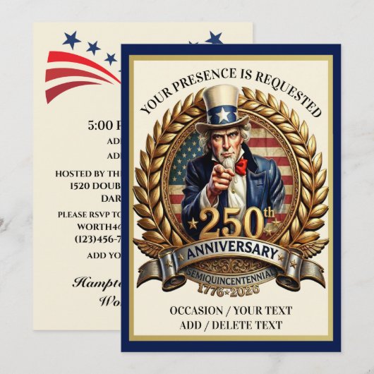 Patriottische Semiquincentennial Kaart (Voorkant / Achterkant)