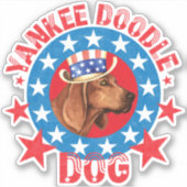 Patriottische sequbone Coonhound Vinyl Sticker (Voorkant)