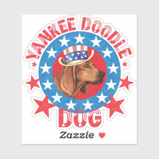 Patriottische sequbone Coonhound Vinyl Sticker (Vel)