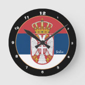 Patriottische Servische vlag & Servische thuis/ont Ronde Klok (Voorkant)