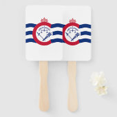 Patriottische set handventilatoren met vlag van Ci Handwaaier (Voorkant en achterkant)