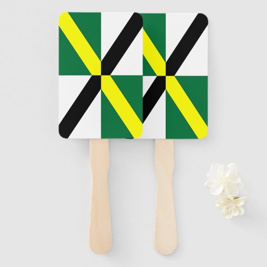 Patriottische set handventilatoren met vlag van Mo Handwaaier (Voorkant en achterkant)