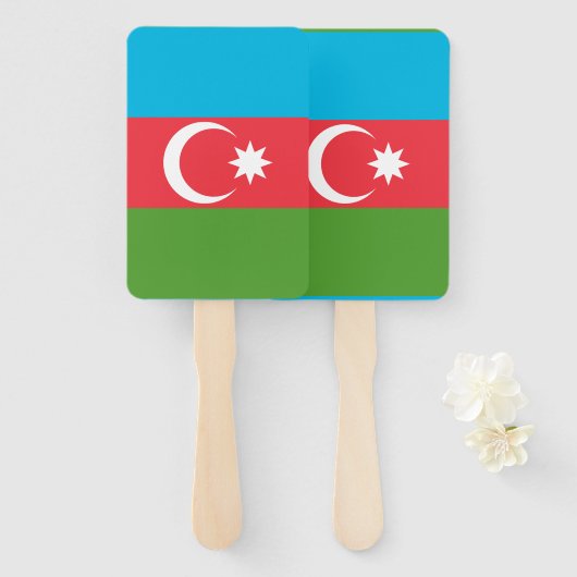Patriottische set van hand fans met vlag van Azerb Handwaaier (Voorkant en achterkant)