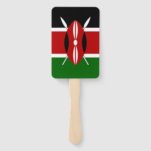 Patriottische set van hand fans met vlag van Kenia Handwaaier (Achterkant)