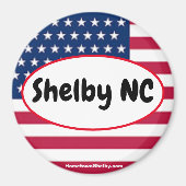 Patriottische Shelby NC Koelkast Magneet (Voorkant)