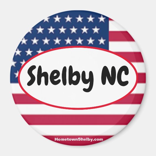 Patriottische Shelby NC Koelkast Magneet (Voorkant)