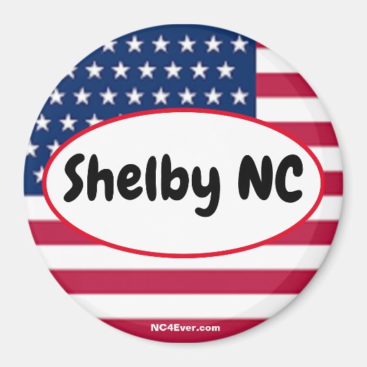 Patriottische Shelby NC Koelkast Magneet (Voorkant)