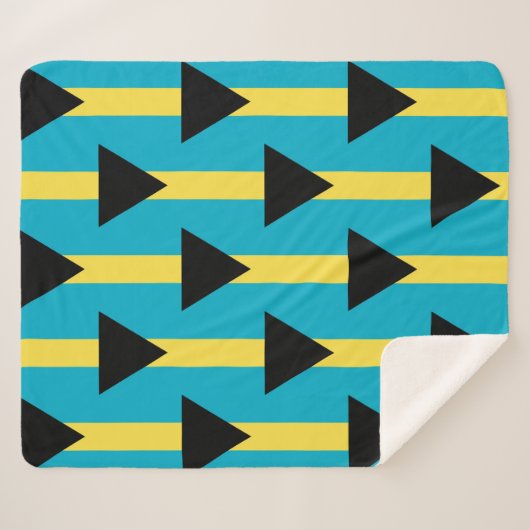 Patriottische Sherpa Blanket met Bahamas vlag Sherpa Deken (Voorkant (horizontaal))