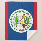 Patriottische Sherpa Blanket met Belize vlag Sherpa Deken (Voorkant)