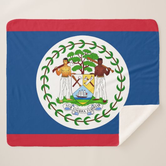 Patriottische Sherpa Blanket met Belize vlag Sherpa Deken (Voorkant (horizontaal))
