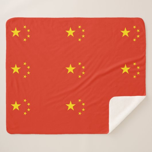 Patriottische Sherpa Blanket met Chinese vlag Deken (Voorkant (horizontaal))