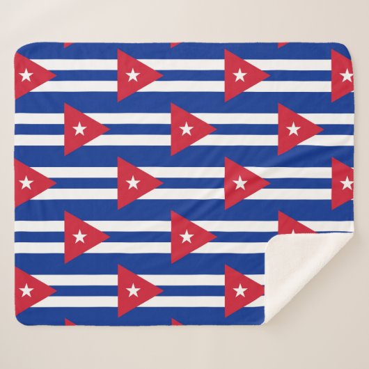 Patriottische Sherpa Blanket met Cubaanse vlag Sherpa Deken (Voorkant (horizontaal))